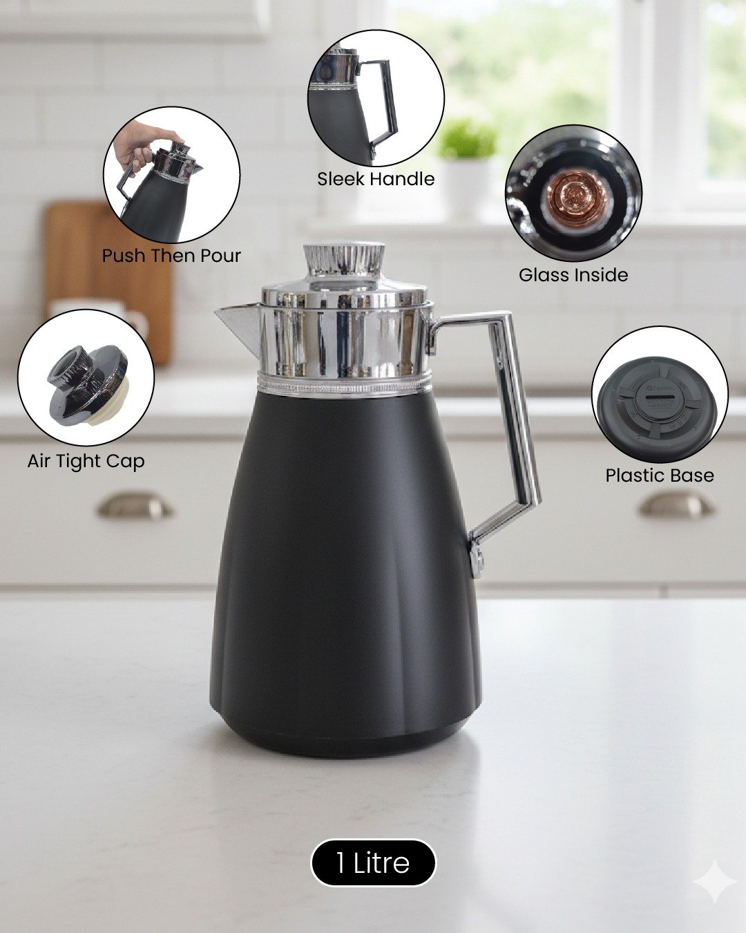 Elegant 1 Litre Insulated Flask with Modern Metallic Finish – Premium Hot & Cold Beverage Flask CK - Image 7