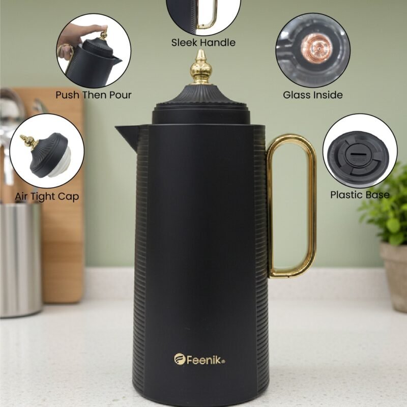 Feenik Elegant Insulated Flask – 1 Litre | Premium Hot & Cold Beverage Server CK