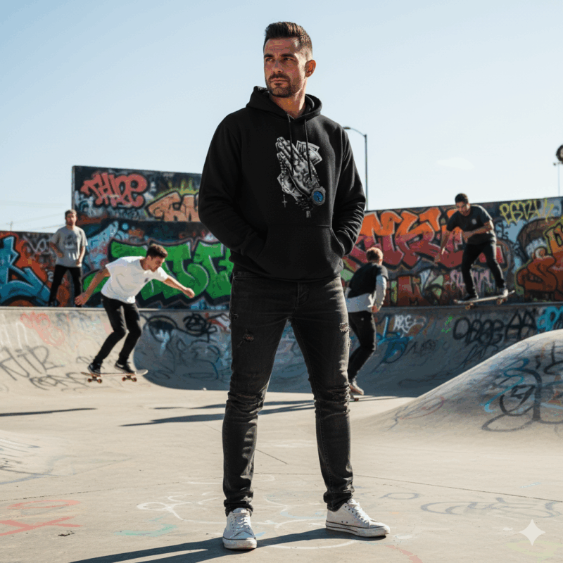 Praying Hands & Money Graphic Hoodie – Unisex (Multiple Colors)