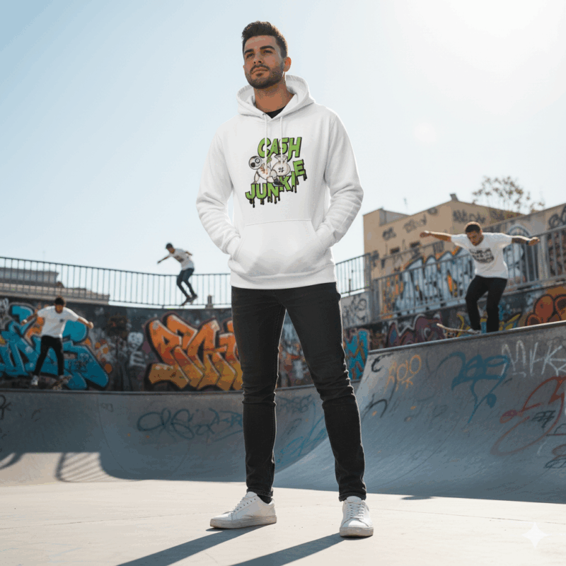 Cash Junkie Graffiti Art Pullover Hoodie | Urban Street wear Unisex
