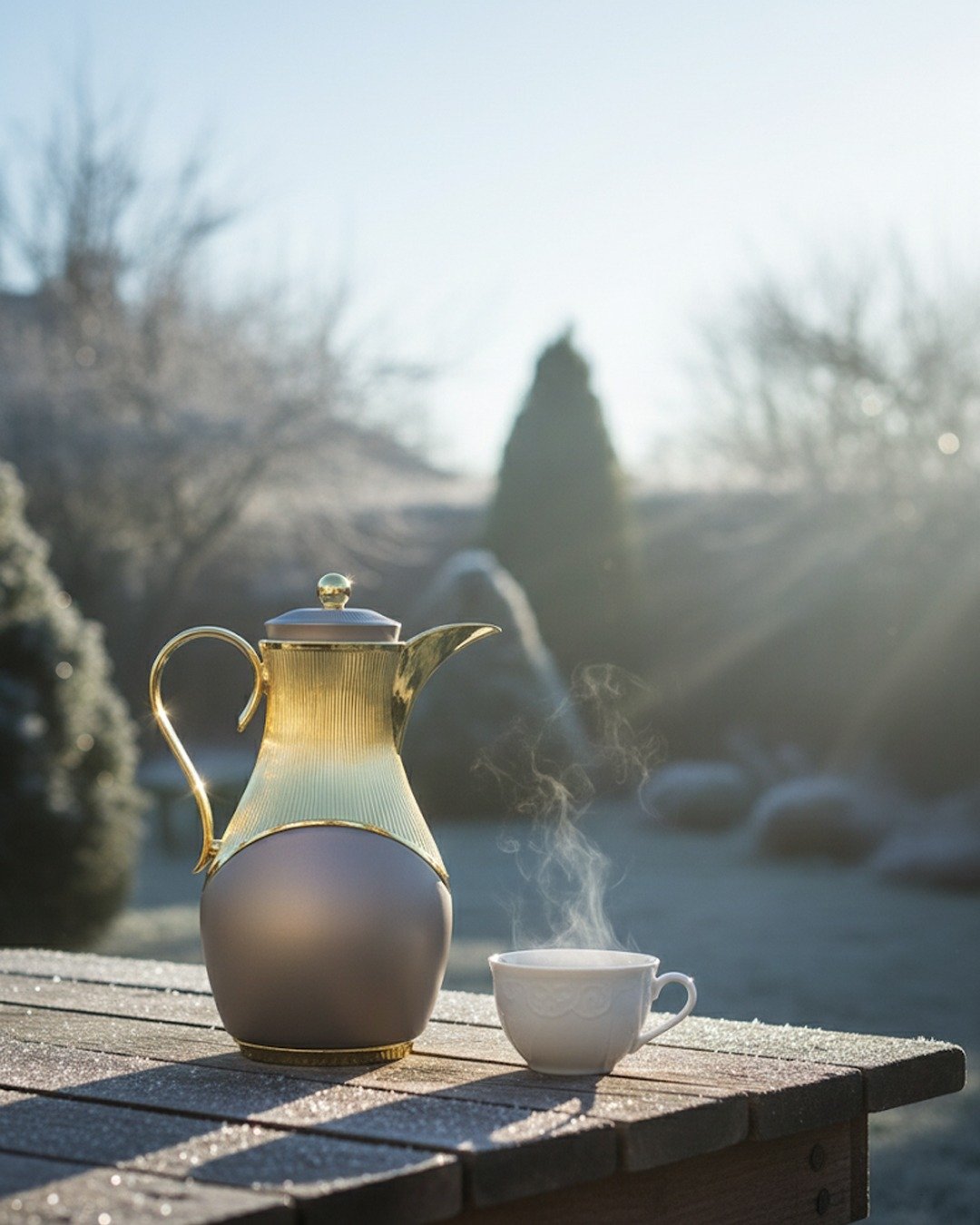 Elegant 1 Litre Thermal Carafe – Gold Trim with Glass Interior | Hot & Cold Beverage Flask CK - Image 8