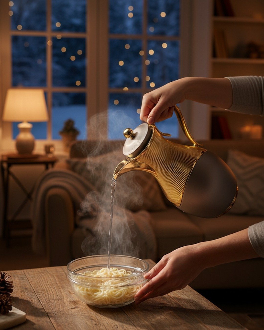 Elegant 1 Litre Thermal Carafe – Gold Trim with Glass Interior | Hot & Cold Beverage Flask CK - Image 7