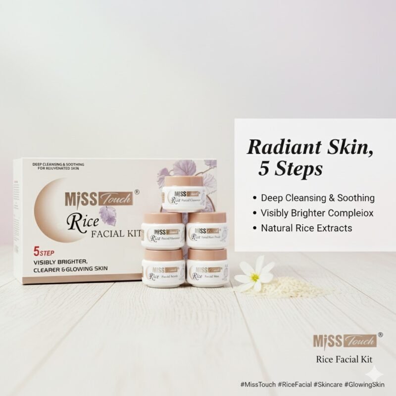 Miss Touch Rice Facial Kit – 5 Step Brightening & Glowing Skin Care