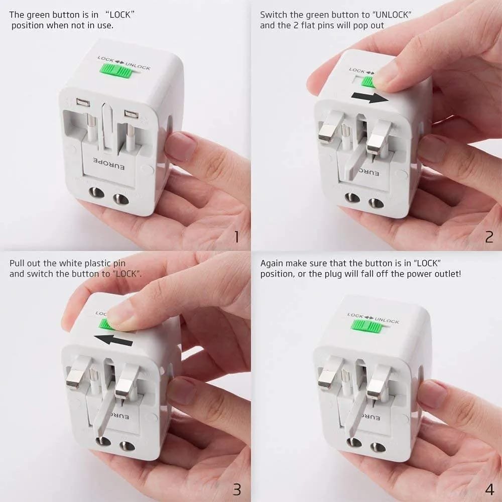 Universal Travel Adapter – All-in-One International Plug Adapter with Multiple Socket Options - Image 4