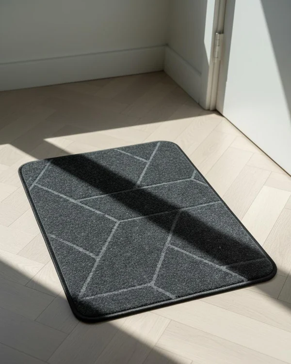 Brown Geometric Pattern Anti-Slip Door Mat – Soft Indoor Entryway Rug