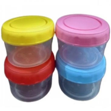 (Pack of 2) Mini Plastic Food Storage Containers | Multi-Purpose Box with Twist Cap | Premium Quality Airtight Jars