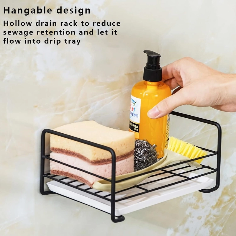 Multifunctional Stainless Steel Kitchen Sink Organizer | Sponge & Dish Brush Holder