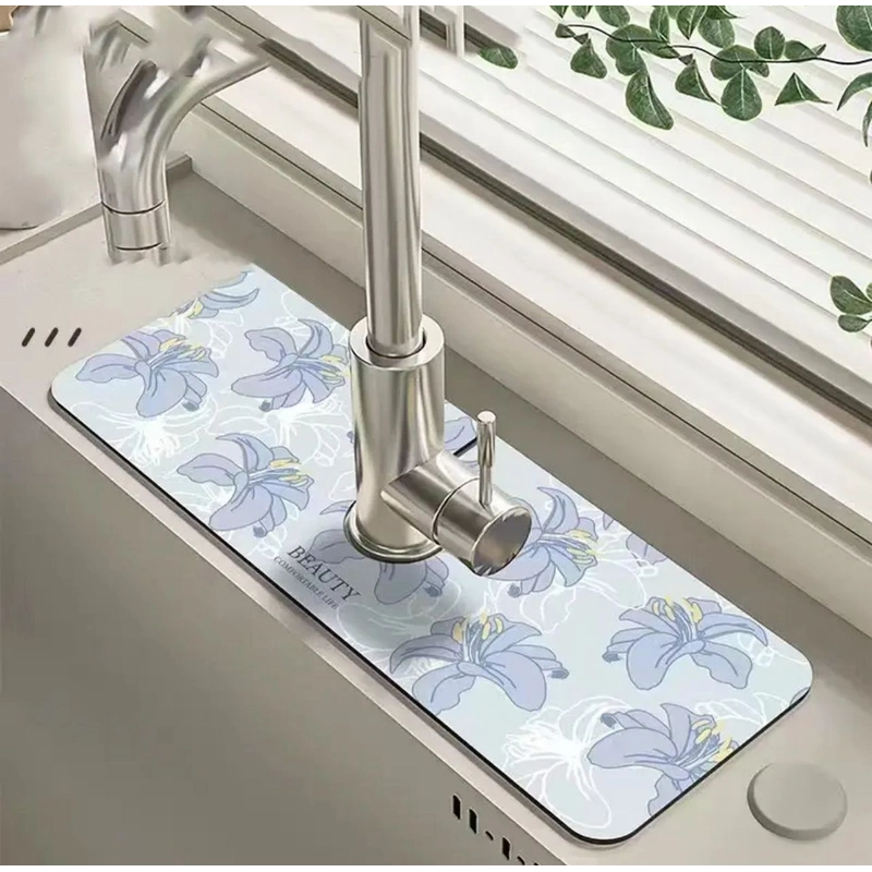 Kitchen Sink Splash Guard Drain Mat | Super Absorbent Non-Slip Faucet Pad