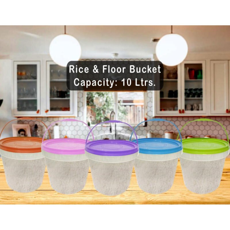 Airtight Rice & Flour Storage Bucket – Food-Grade Cereal Container with Free Spoon