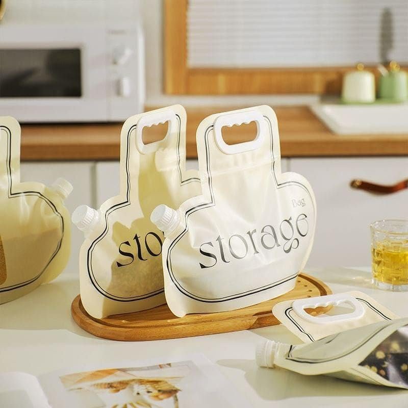 Reusable Rice & Barley Storage Bags | Airtight Cereal Storage Bags with Secure Seal | Fresh-Keeping Grain Organize