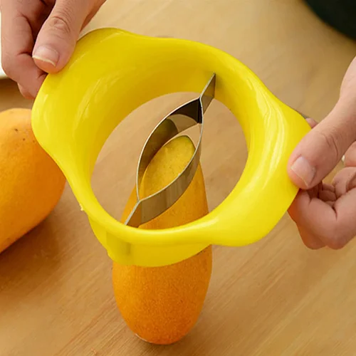 Off-White Mango Cutter – Easy Mango Slicer & Fruit Cutting Tool | Quick & Safe Kitchen Gadget