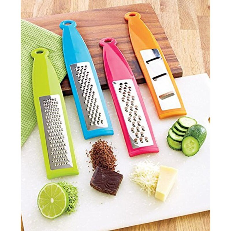 Set of 4 Colorful Handheld Kitchen Graters – Vegetable & Cheese Grater Set for Easy Food Prep