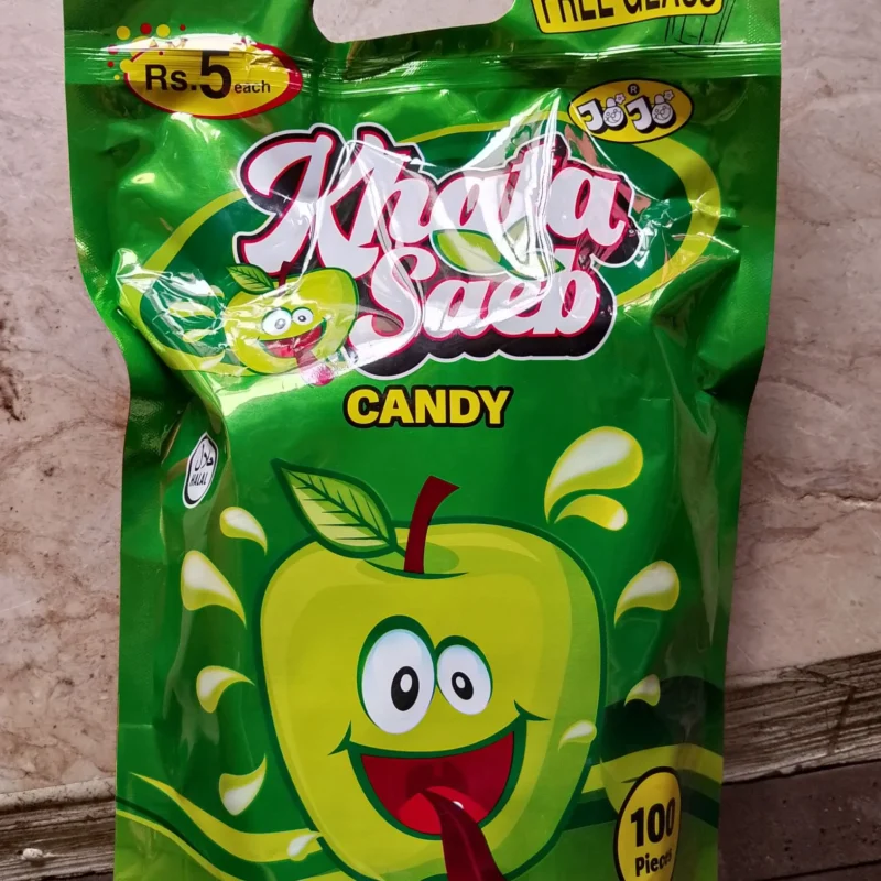 Original JoJo Khata Saeb Candy – Pack of 100 Large Pieces with Free Glass | Yummy & Tangy Candy at Affordable Price