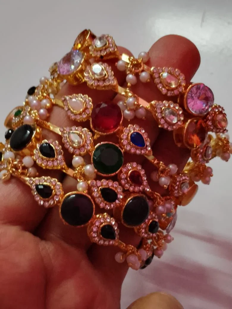 Zarkoon Multi-Stone Bangles for Women – Elegant, Colorful & Stylish Fashion Jewelry - Image 2