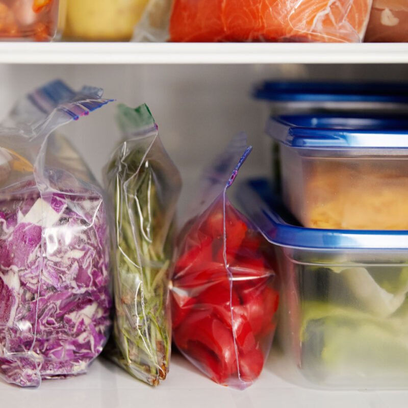 Pack of 10 Large Plastic Freezer Bags – Slider Lock Marination & Storage Bags for Refrigerator, Leak-Proof & Reusabl