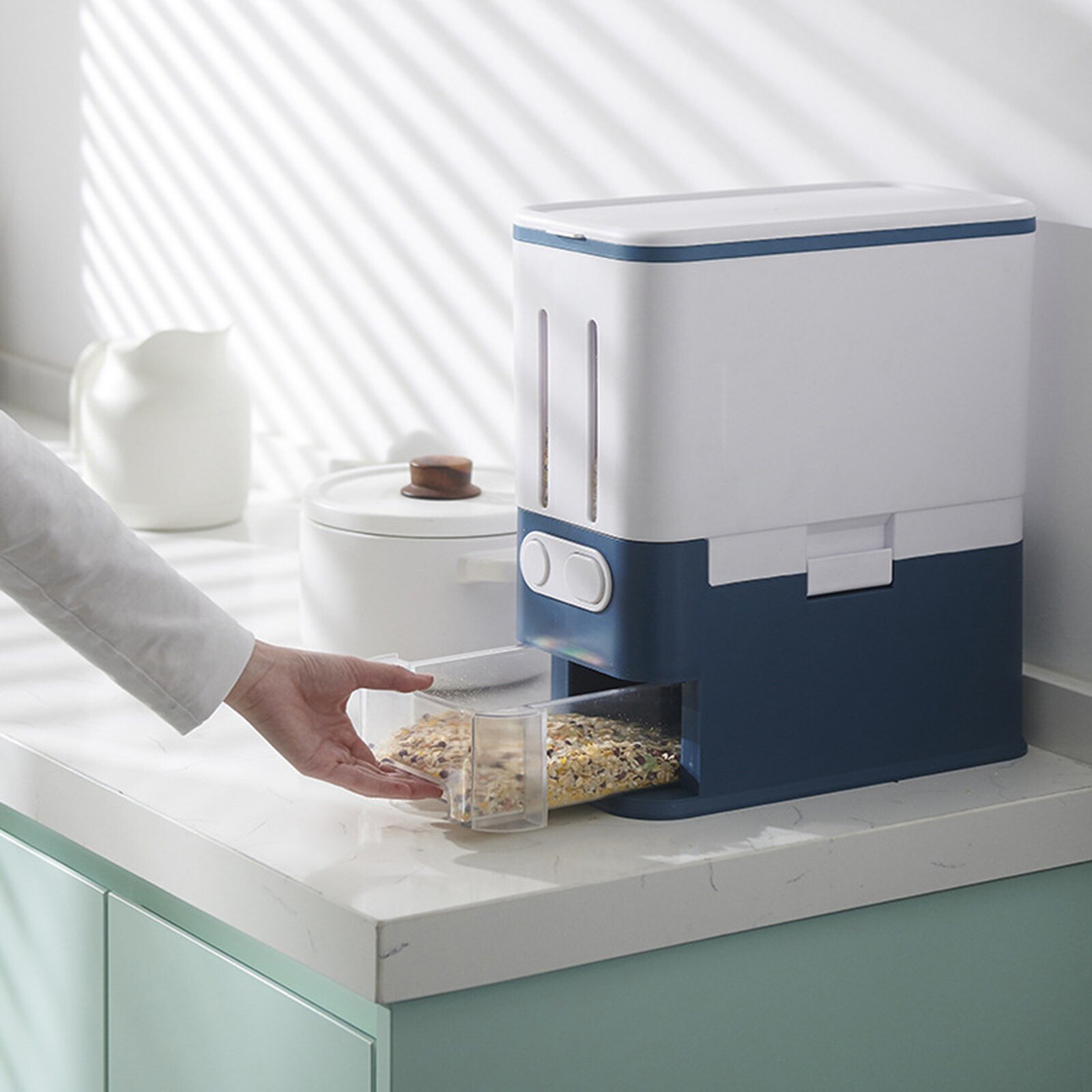 Automatic Rice Storage Box | Moisture-Proof Cereal Dispenser | Sealed Grain Storage Bin for Kitche - Image 3