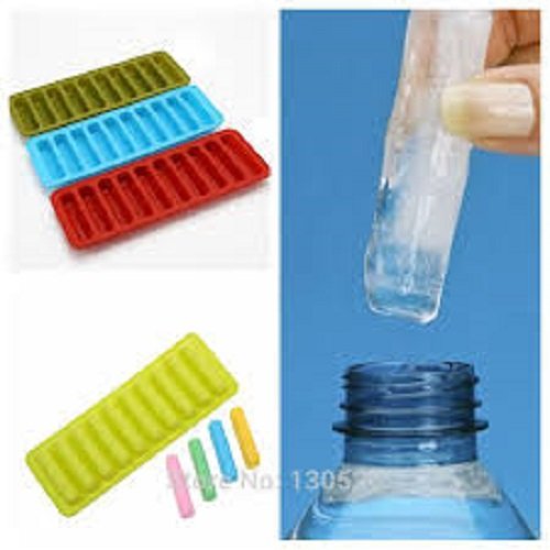Pack of 2 Easy Push Pop-Out Silicone Ice Cube Trays – Cylinder Ice Maker with 10 Cubes | Flexible, Non-Stick Ice Molds