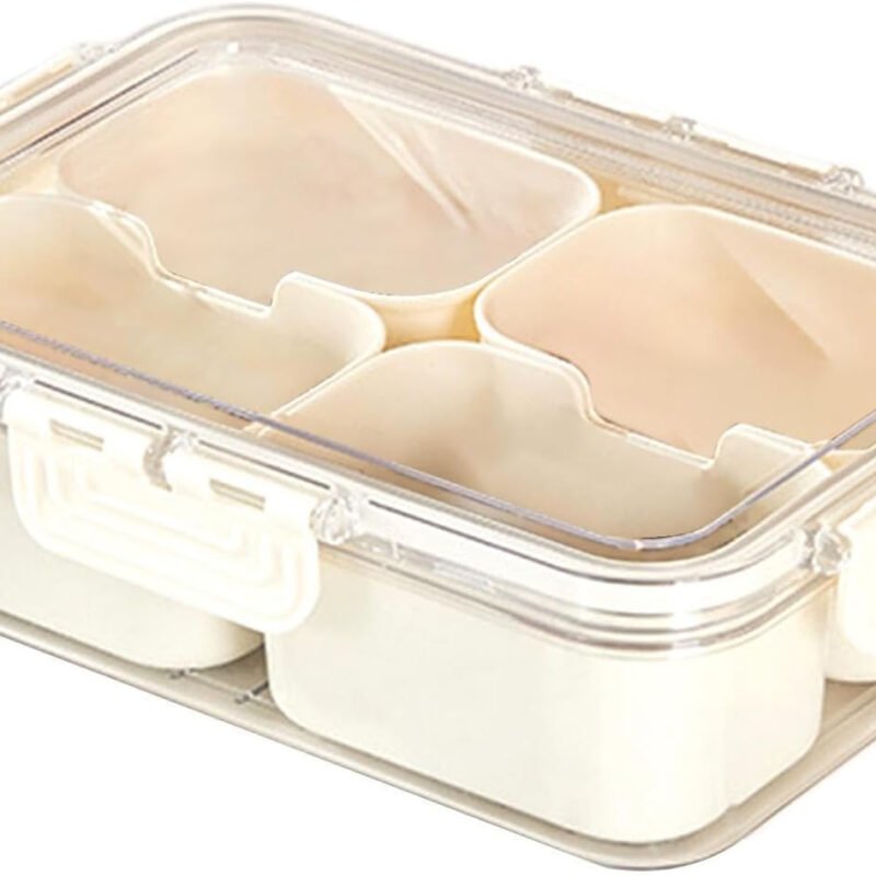 Small Snackle Container Lunch Box | Airtight Square Snack Box with Handle | Portable Food Storage Box for Kids & Travel