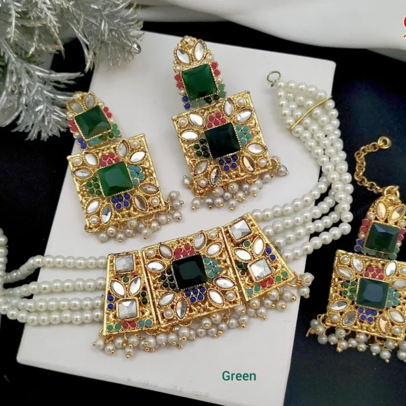 Choker Stone Wedding Jewelry Set for Women – Elegant Bridal Necklace, Tops & Accessories