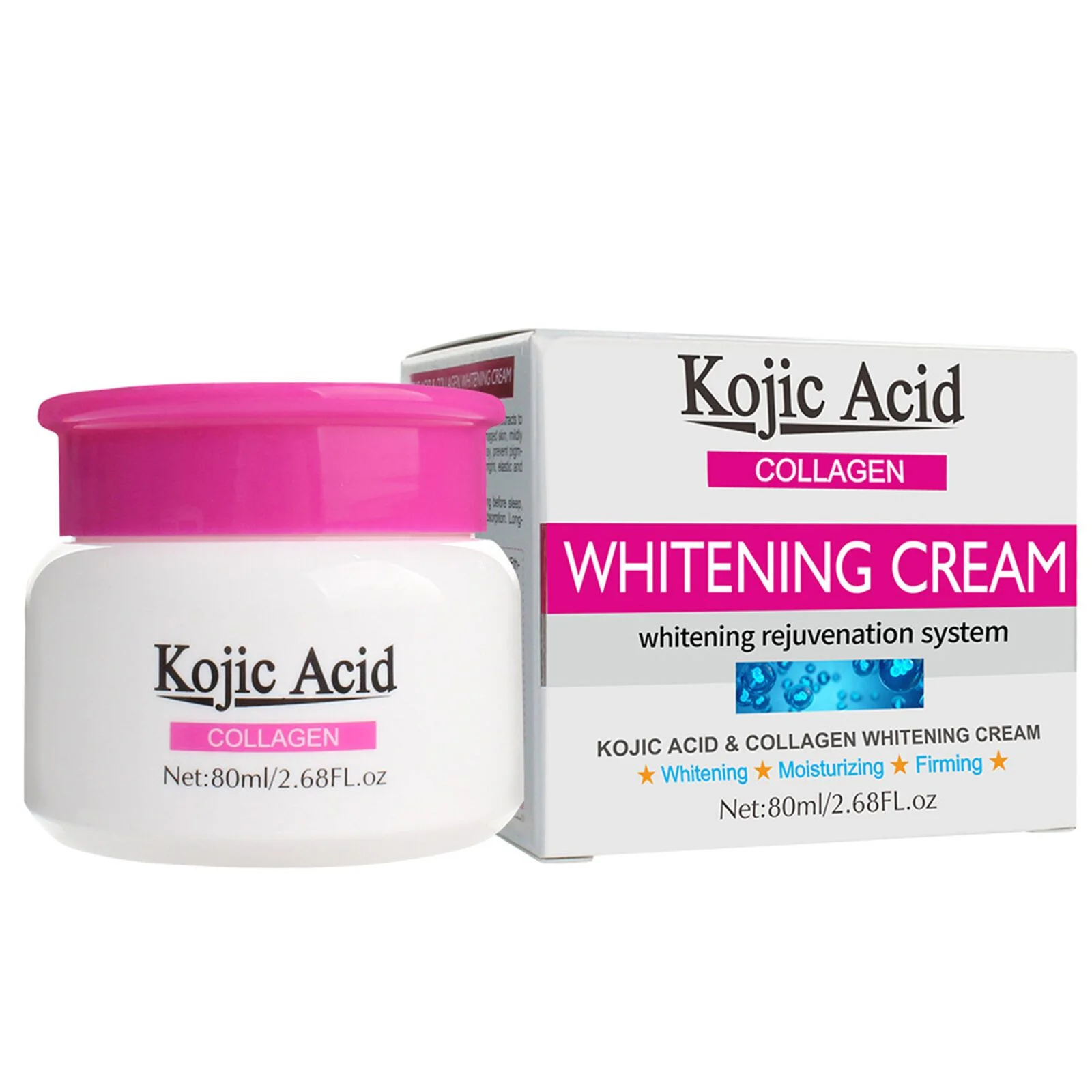 Kojic Acid Collagen Skin Whitening Cream 80ml | Triple Action Brightening, Anti-Spot & Moisturizing Face Cream - Image 3