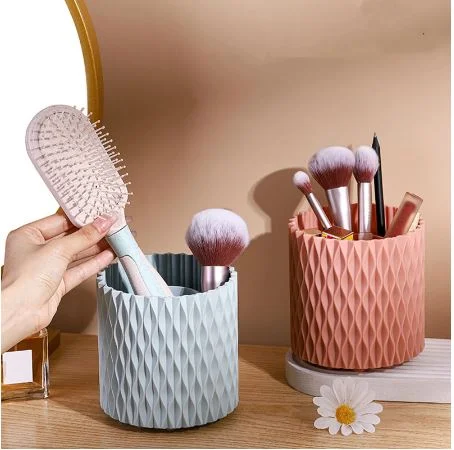 Makeup Brush Organizer Holder with Rotating Base – 360° Cosmetic Brush Storage Stand
