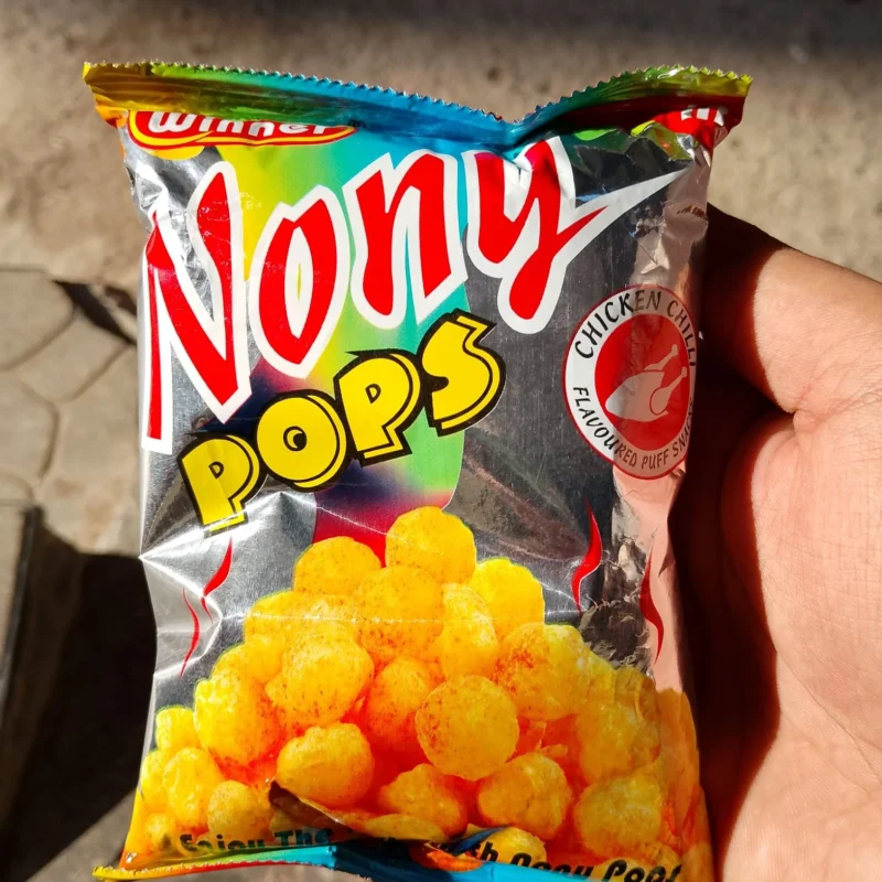 Original Nony Pops – Chicken Chilli Flavour Snacks | Pack of 12 Big Pieces | Crispy & Spicy Nony Pops at Affordable Price