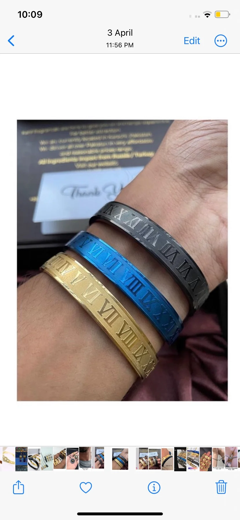 Roman Number Bracelet – Golden Colour Waterproof Stainless Steel Bracelet - Image 4