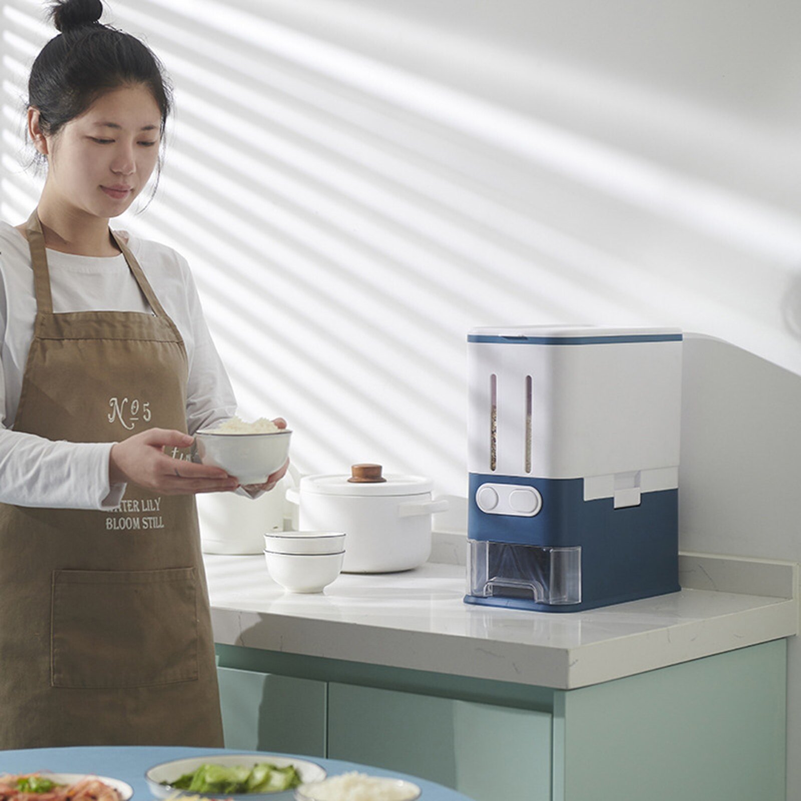 Automatic Rice Storage Box | Moisture-Proof Cereal Dispenser | Sealed Grain Storage Bin for Kitche - Image 6