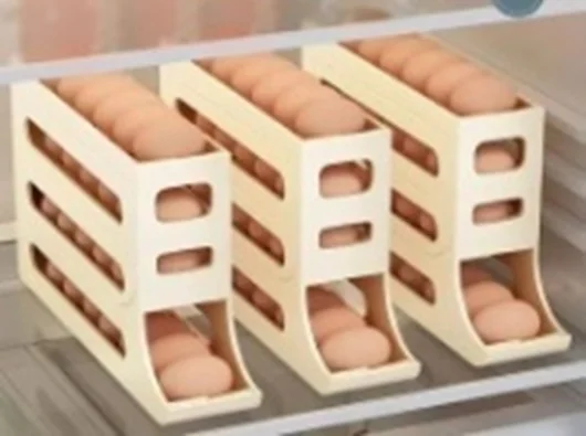 Automatic Scrolling Egg Rack | Double Layer Egg Dispenser | Rolling Countertop Egg Storage Tray for Kitchen - Image 4