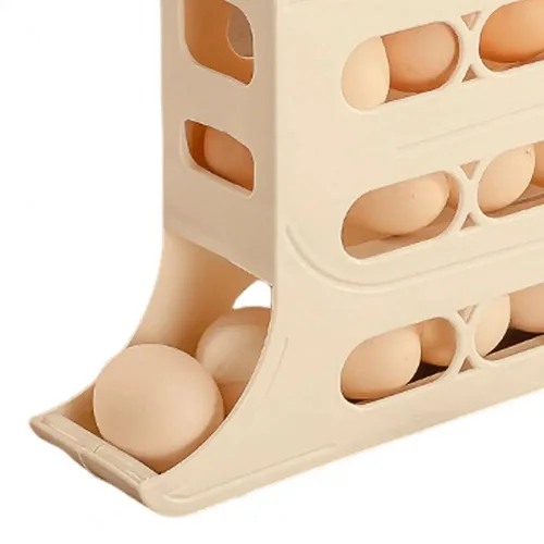 Automatic Scrolling Egg Rack | Double Layer Egg Dispenser | Rolling Countertop Egg Storage Tray for Kitchen - Image 10