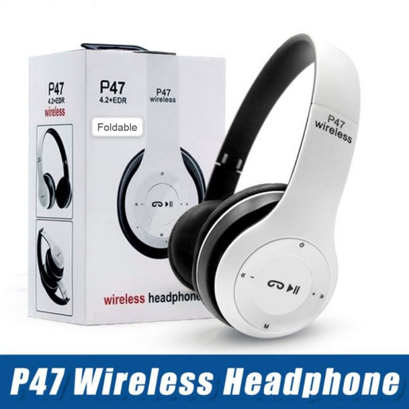 P47 Wireless Bluetooth Headphones | Foldable Headset with Mic, FM Radio & TF Card Support