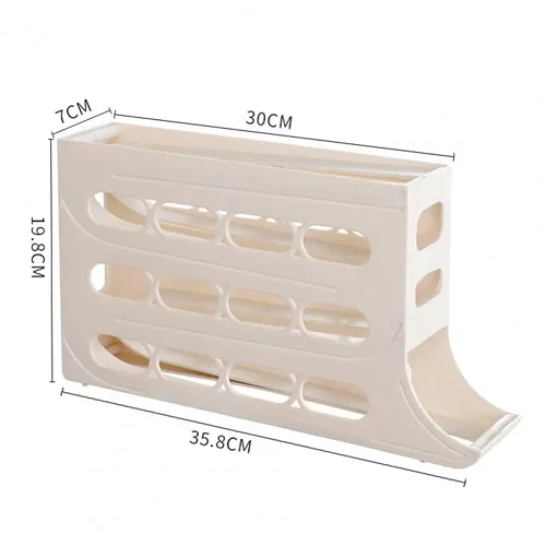 Automatic Scrolling Egg Rack | Double Layer Egg Dispenser | Rolling Countertop Egg Storage Tray for Kitchen - Image 11