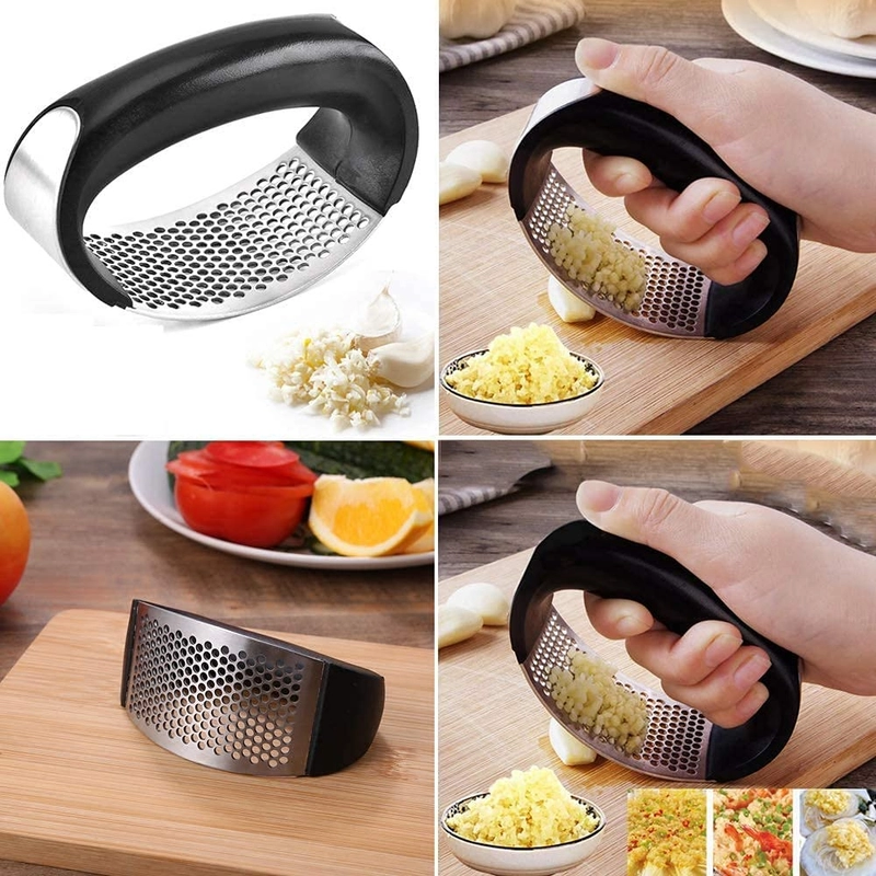 Stainless Steel Garlic Press Crusher – Manual Rocking Mincer | Food-Grade, Eco-Friendly Ginger & Garlic Crusher for KitchenStainless Steel Garlic Press Crusher – Manual Rocking Mincer | Food-Grade, Eco-Friendly Ginger & Garlic Crusher for Kitchen