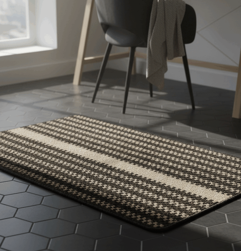 Modern Houndstooth Pattern Rug for Home & Office – Anti-Slip, Soft & Durable Floor Mat (60×90 cm)