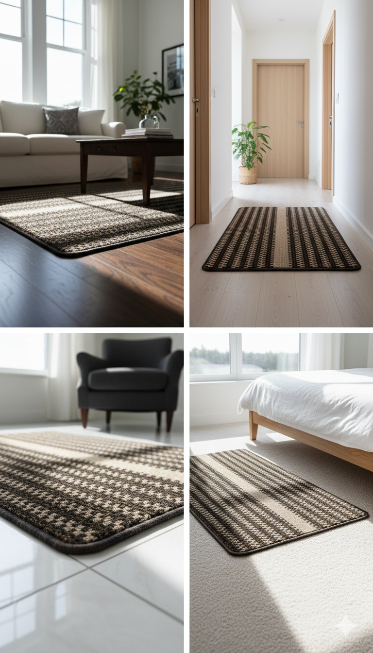 Modern Houndstooth Pattern Rug for Home & Office – Anti-Slip, Soft & Durable Floor Mat (60×90 cm) - Image 3
