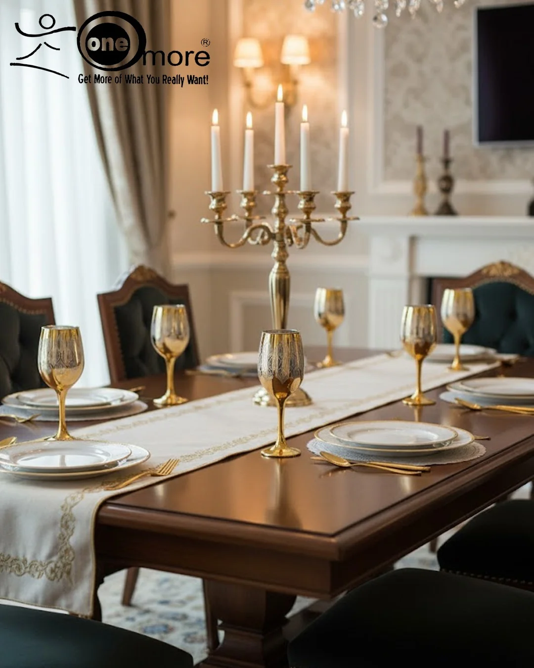 Opulent Gold-Plated Drink Dispenser & Stemware Set | 7-Piece Feather Etched Luxury Barware - Image 3