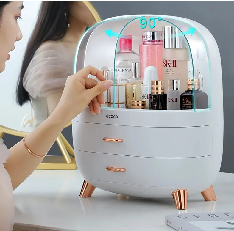 Large Capacity Multi-Compartment Cosmetic Storage Organizer – Makeup & Skincare Holder for Vanity