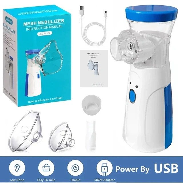 Mesh Portable Nebulizer Machine & Mask for Kids and Adults Mini Inhaler Nebulizer - Mini Nebulizer - Image 5