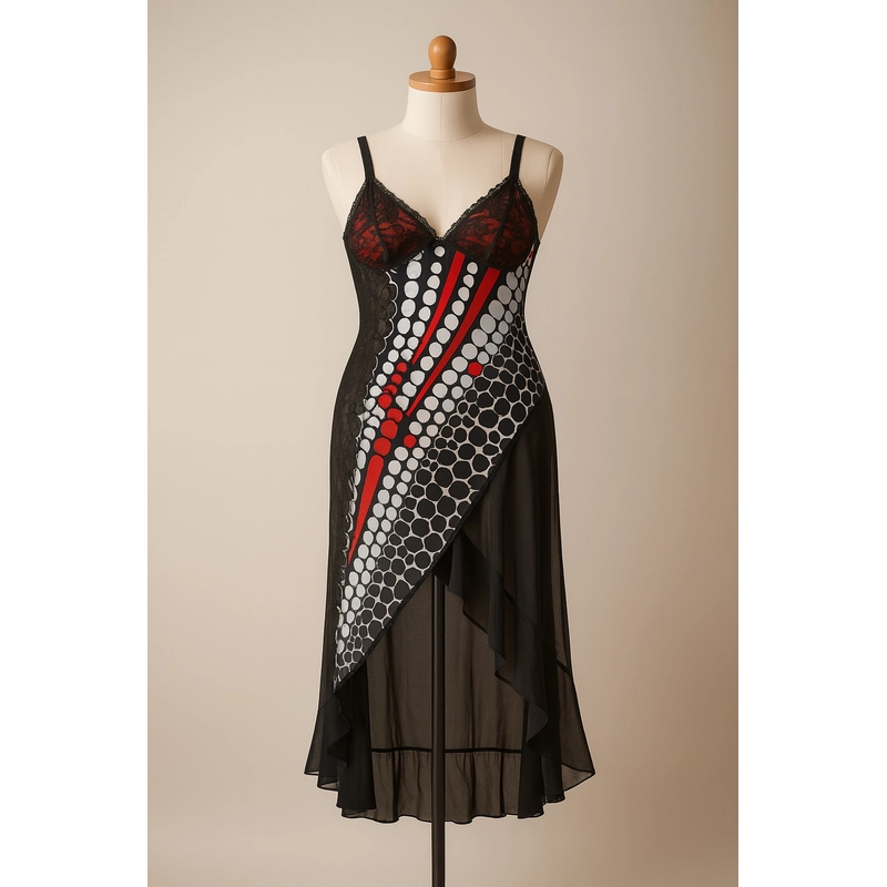 Maxi Nighty for Women – Stylish Printed Long Night Dress | Soft & Comfortable Polyester Chiffon with Inner Lining