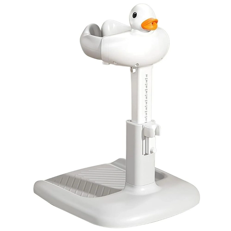 Adjustable Height Baby Shower Stand with Anti-Slip Base – Cute Duck Design Bath Accessory