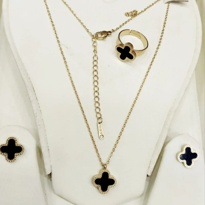 Stainless Steel Jewelry Set – Chain, Locket, Tops & Ring for Women