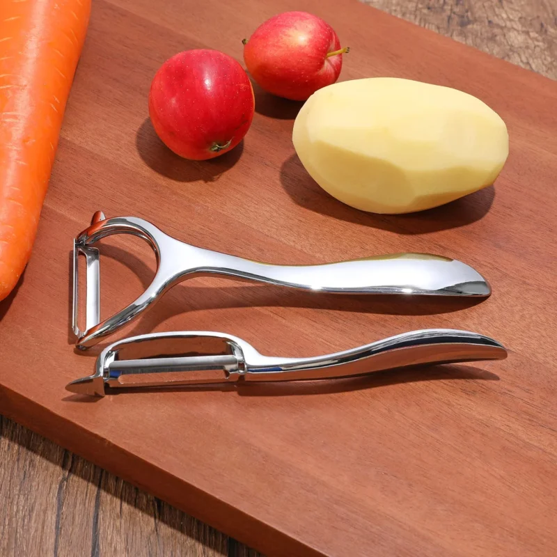 Honsen Set of 2 Stainless Steel Vegetable Peelers – Y-Shaped & I-Shaped Peelers for Potatoes, Fruits & Vegetables