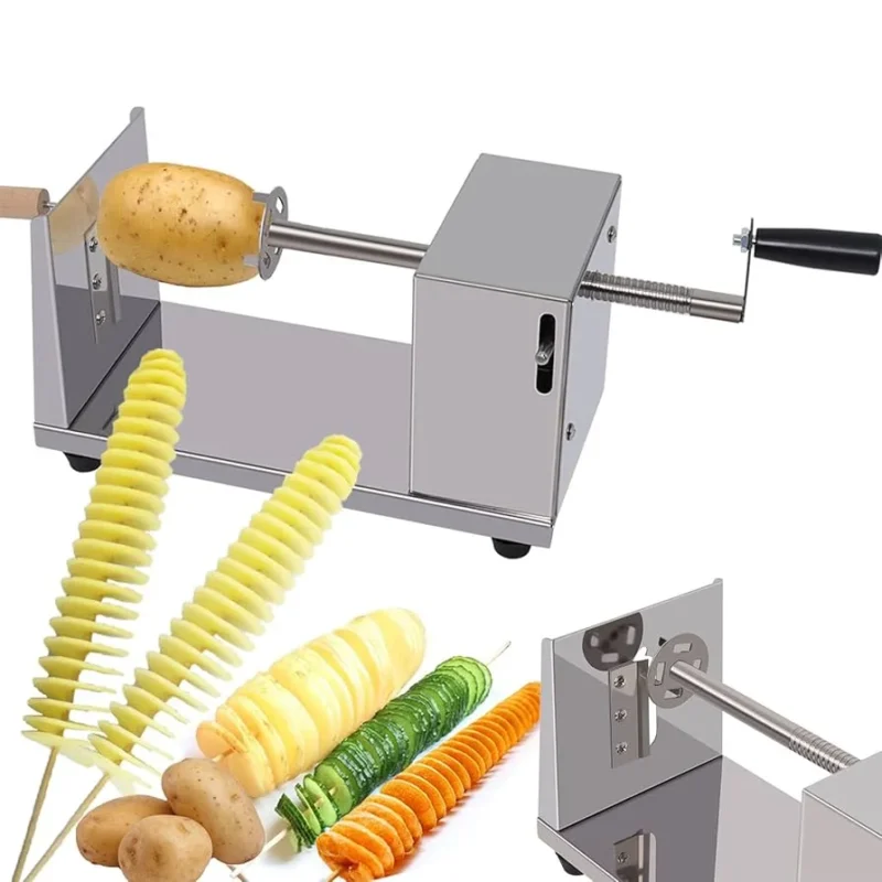 Stainless Steel Potato Spiral Slicer – Tornado Twister French Fry Cutter Machine