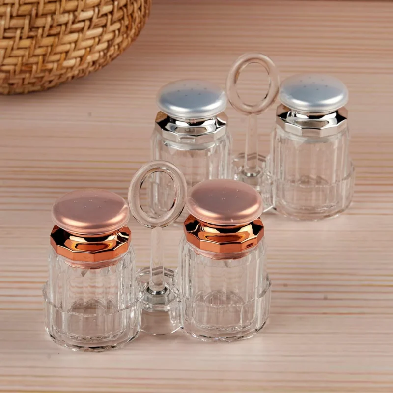 2 Pcs Acrylic Salt & Pepper Set – Transparent Seasoning Shakers for Kitchen & Dining