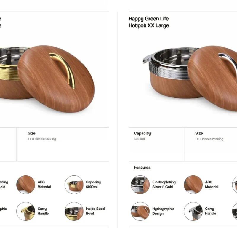 Happy Green Life Hotpot – Premium Insulated Thermo Hotpot for Keeping Food Warm & Fresh – Durable, Stylish & Ideal for Home and Parties