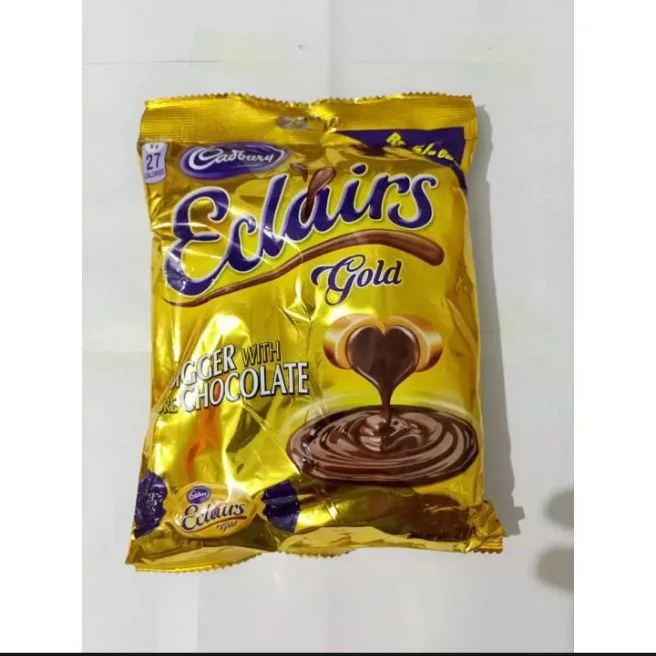 Cadbury Eclairs Gold – Big Size Pouch (45 Pieces) | Rich Caramel & Chocolate Centre | Premium Candy