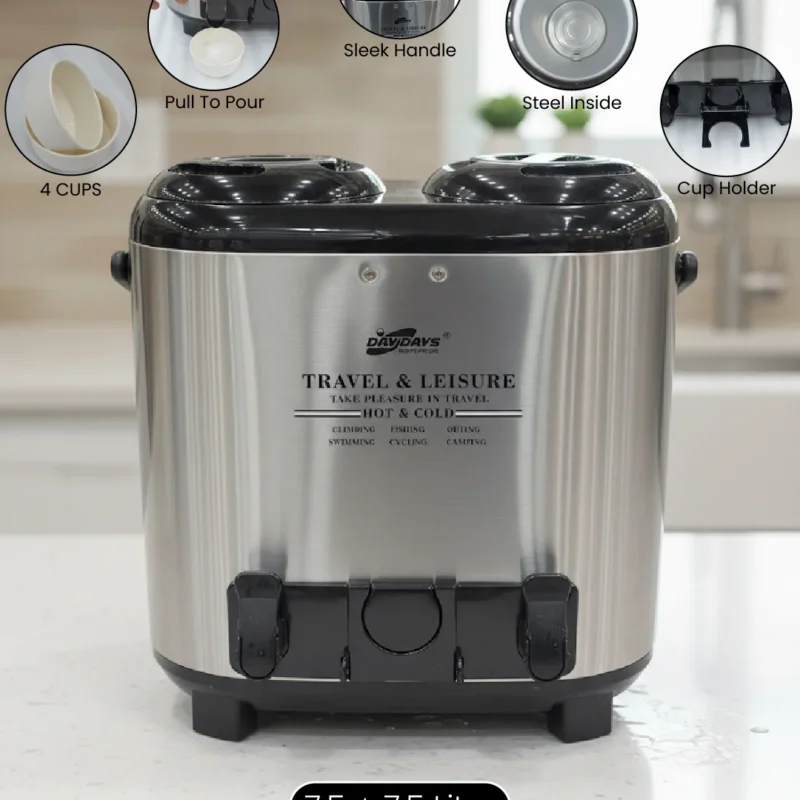 Double Compartment Water Cooler | Hot & Cold Flask