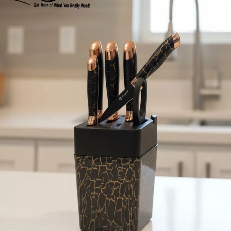 Luxury Marble Look Ceramic Knife Set