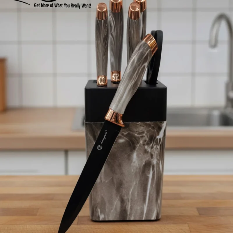 Luxury Marble Look Ceramic Knife Set – Premium Style & Precision Cutting