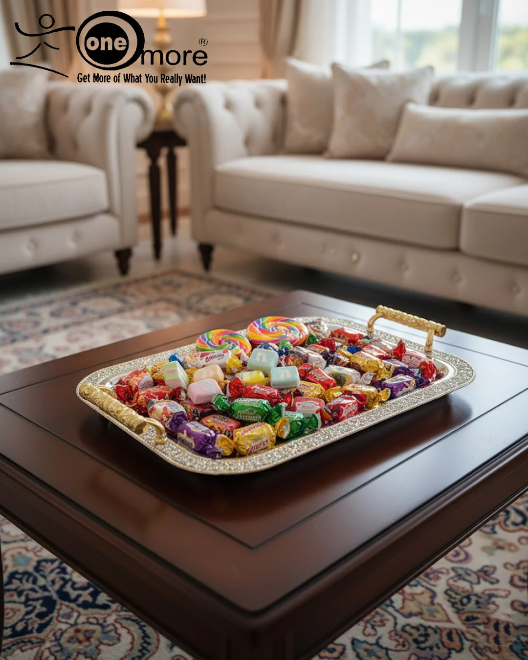 Luxury 3-Piece Silver & Gold Serving Tray Set - Image 2